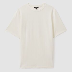 REISS Bradley Premium-Interlock Modern-Fit T-Shirt in Stone (M2)